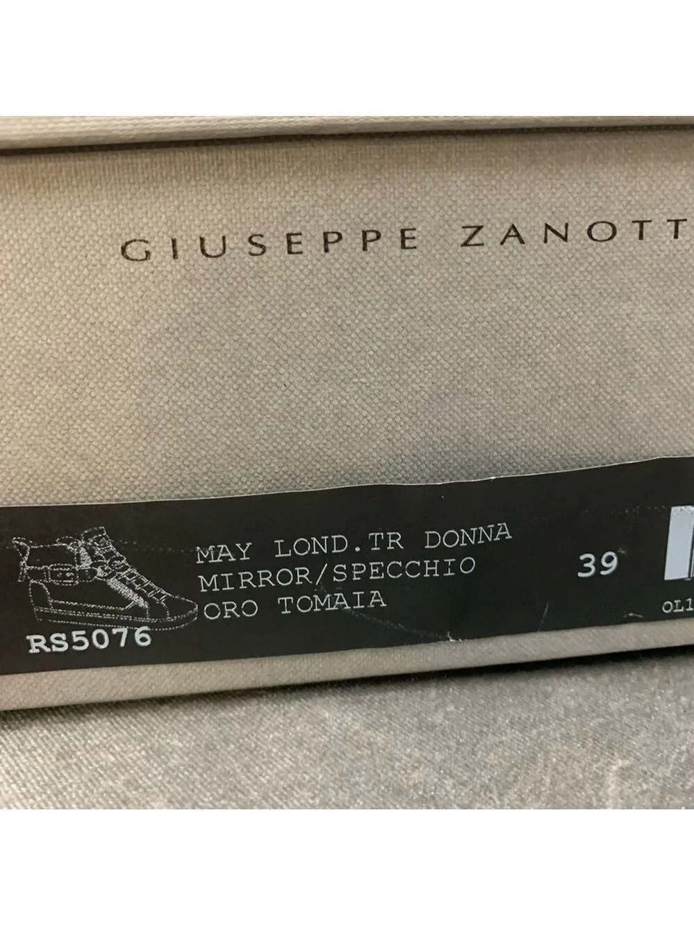 Giuseppe Zanotti London Mirrored Leather Chain High  'Vegas Gold' hi-top sneaker